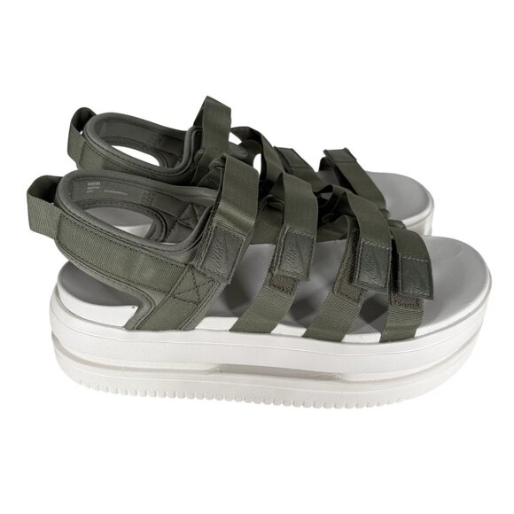 Nike Women Size 11 Light Army Green Icon Classic Platform Sandals DH0224 NWOB - Picture 2 of 11